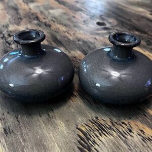 2 Hobby Lobby Gray/Blue Ceramic Vases